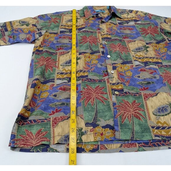 Vintage Tori Richard Hawaiian‎ Aloha Men Shirt Sz S Button Down Tree Fish Turtle - Picture 6 of 7